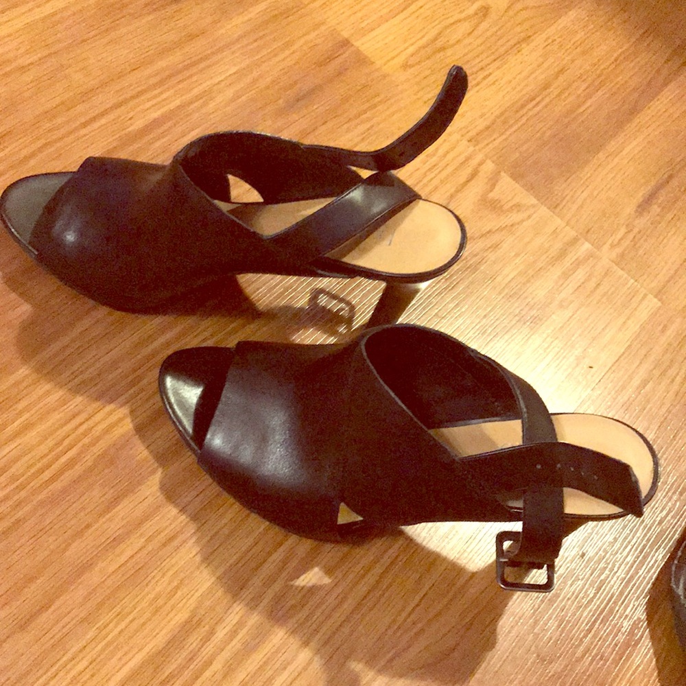 Black strappy heels
